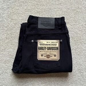 Vintage Harley-Davidson Jeans Womens 12 Black Boot Cut Made USA MotorClothes 90s